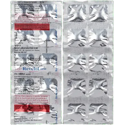 tel revelol 40/50mg tablet 10's